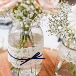 decoração de casamento com potes de vidro