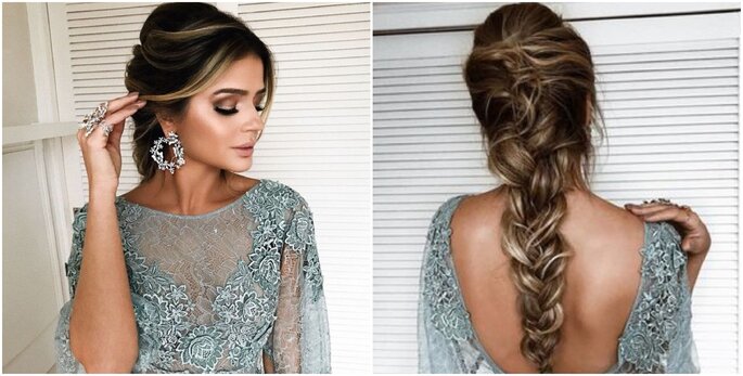 Penteados para Madrinha de Casamento 2023 → Cabelo Curto, Médio